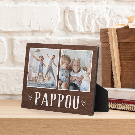 Rustic Two Photo Pappou Grandpa Fotoplaat