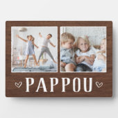 Rustic Two Photo Pappou Grandpa Fotoplaat (voorkant)