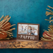 Rustic Two Photo Pappou Grandpa Fotoplaat (Zijkant)
