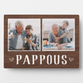 Rustic Two Photo Pappous Grandpa Fotoplaat (voorkant)
