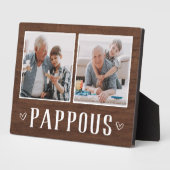 Rustic Two Photo Pappous Grandpa Fotoplaat (Zijkant)