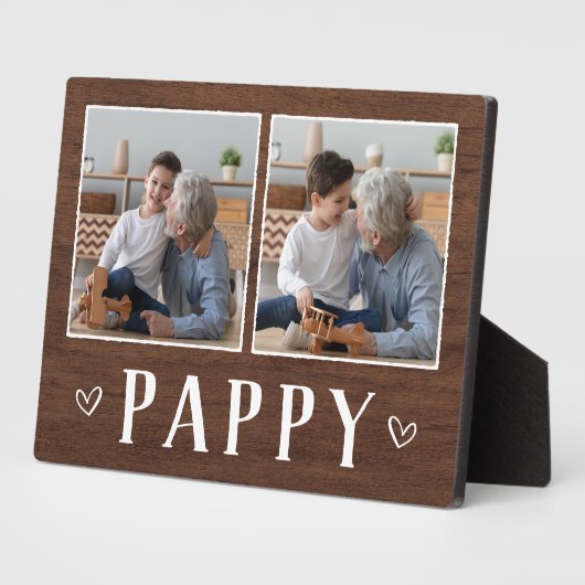 Rustic Two Photo Pappy Grandpa Fotoplaat (Zijkant)