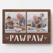 Rustic Two Photo Pawpaw Grandpa Fotoplaat (voorkant)