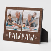 Rustic Two Photo Pawpaw Grandpa Fotoplaat (Zijkant)