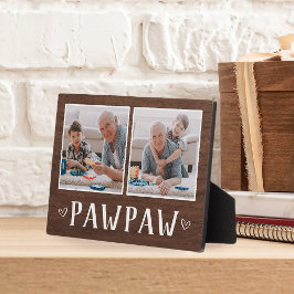 Rustic Two Photo Pawpaw Grandpa Fotoplaat