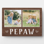 Rustic Two Photo Pepaw Grandpa Fotoplaat (voorkant)