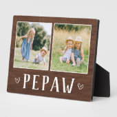 Rustic Two Photo Pepaw Grandpa Fotoplaat (Zijkant)