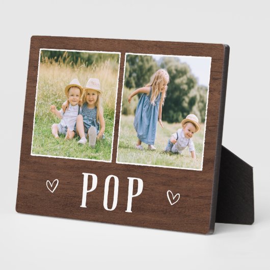 Rustic Two Photo Pop Grandpa Fotoplaat (Zijkant)