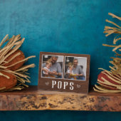 Rustic Two Photo Poppen Grandpa Fotoplaat (Zijkant)