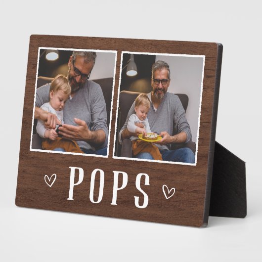 Rustic Two Photo Poppen Grandpa Fotoplaat (Zijkant)