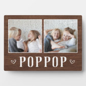 Rustic Two Photo Poppop Grandpa Fotoplaat (voorkant)