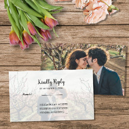 Rustic two photos Wedding budget RSVP Informatiekaartje