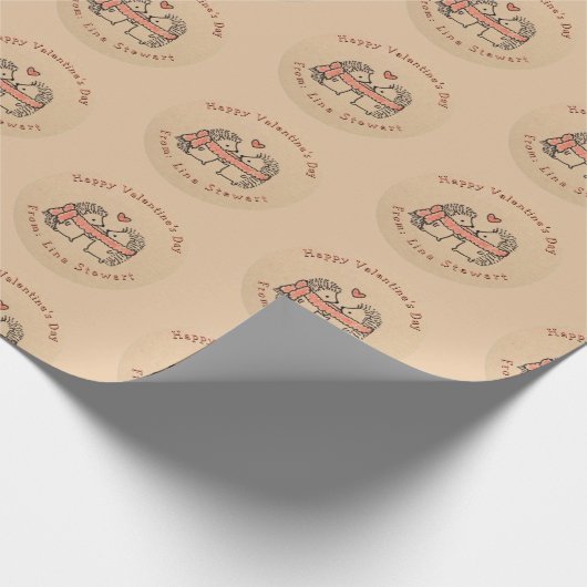 Rustic Two Schattigee egel in Love Wrapping papier (Hoek)