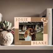 Rustic Two-Tone Personalized Couple Photo  Gegraveerde Lijstjes