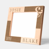 Rustic Two-Tone Personalized Couple Photo  Gegraveerde Lijstjes (Links)