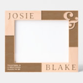 Rustic Two-Tone Personalized Couple Photo  Gegraveerde Lijstjes (Voorkant)