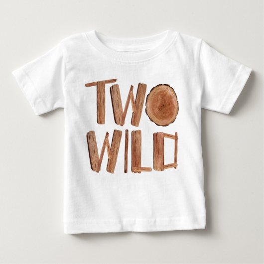Rustic Two Wild 2nd Birthday Waterverf Wood (Voorkant)
