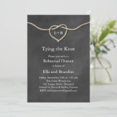 Rustic Tying the Knot repetitie diner uitnodiging (Staand voorkant)