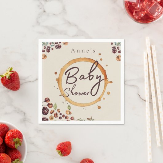 Rustic Typhography Coffee Beans Baby shower Servet (Insitu)