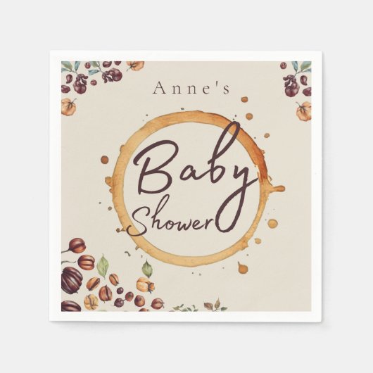 Rustic Typhography Coffee Beans Baby shower Servet (Voorkant)
