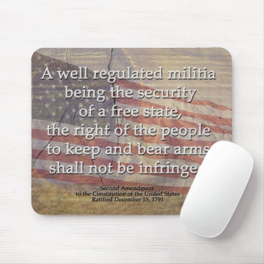 Rustic Typografie 2e wijziging Amerikaanse vlag Muismat (Met muis)