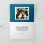 Rustic Typografie Blue Happy Nieuwjaarsfoto Feestdagen Kaart (Binnen)