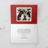 Rustic Typografie Red Happy Nieuwjaarsfoto Feestdagen Kaart (Binnen)