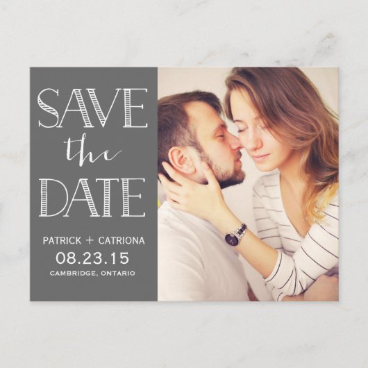 Rustic Typografie Sparen het Briefkaart van de Dat (Voorkant)