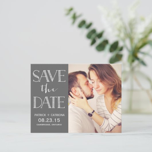 Rustic Typografie Sparen het Briefkaart van de Dat (Staand voorkant)