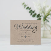 Rustic TYPOGRAHY Wedding Invites - Kraft Kijk (Staand voorkant)