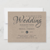 Rustic TYPOGRAHY Wedding Invites - Kraft Kijk (Voorkant)