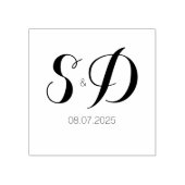 Rustic typography elegant wedding  rubberstempel (Afrduk)