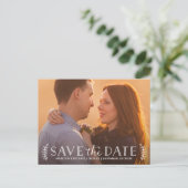 Rustic Typography Overlay Photo Save the Date Aankondigingskaart (Staand voorkant)
