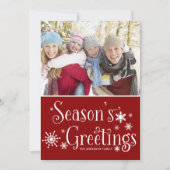 Rustic Typography Season's Greetings Foto Feestdagenkaart (Voorkant)