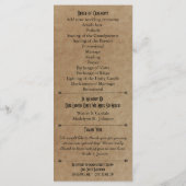  Rustic Typography Style Wedding Programs Programmakaart (Achterkant)