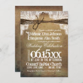 Rustic Typography Wedding Invitations Kaart (Voorkant / Achterkant)