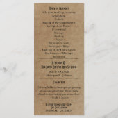 Rustic Typography Wedding Programs 2 Matrons Honor Programmakaart (Achterkant)