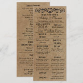 Rustic Typography Wedding Programs 2 Matrons Honor Programmakaart (Voorkant / Achterkant)