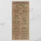 Rustic Typography Wedding Programs 2 Matrons Honor Programmakaart (Voorkant)