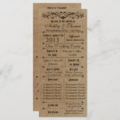 Rustic Typography Wedding Programs 6 Bridesmaids Programmakaart (Voorkant / Achterkant)