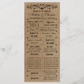 Rustic Typography Wedding Programs 6 Bridesmaids Programmakaart (Voorkant)