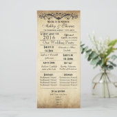Rustic Typography Wedding Programs Programmakaart (Staand voorkant)
