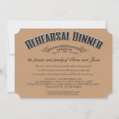 Rustic Typography Wedding Rehearsal Dinner Invite Kaart (Voorkant)
