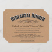 Rustic Typography Wedding Rehearsal Dinner Invite Kaart (Voorkant / Achterkant)