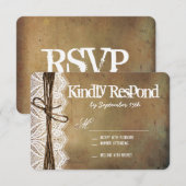  Rustic Typography Wedding RSVP-kaarten RSVP Kaartje (Voorkant / Achterkant)