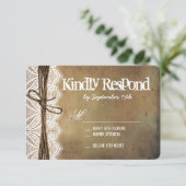  Rustic Typography Wedding RSVP-kaarten RSVP Kaartje (Staand voorkant)