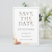Rustic Typography Wedding Save the Date Kaart (Staand voorkant)