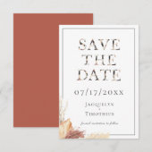Rustic Typography Wedding Save the Date Kaart (Voorkant / Achterkant)
