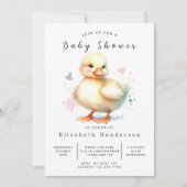 Rustic Uitnodiging Eendje Baby Shower Print (Voorkant)