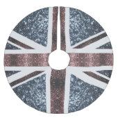 Rustic UK flag red blue sparkles glitters Kerstboom Rok (Voorkant)